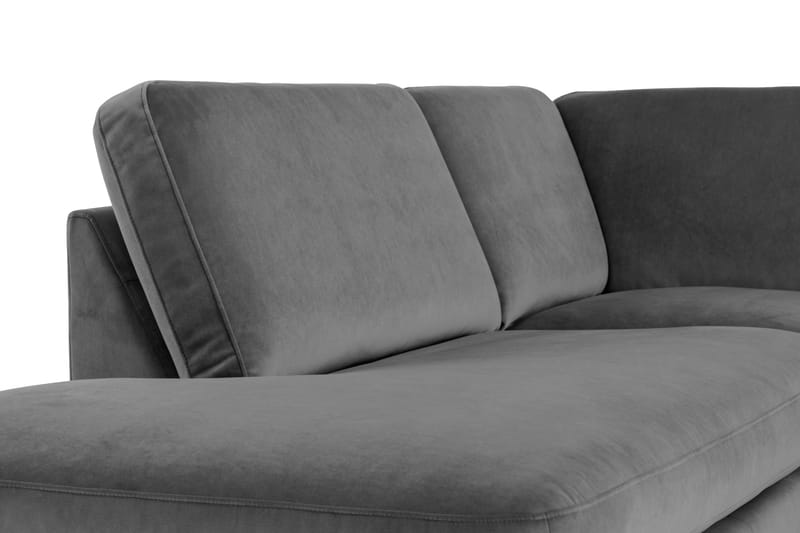Teodin U-sofa med Divan Fløyel Høyre - Lysegrå - Møbler - Sofaer - Fløyelssofaer