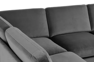 Teodin U-sofa med Divan Fløyel Høyre - Lysegrå - Møbler - Sofaer - Fløyelssofaer
