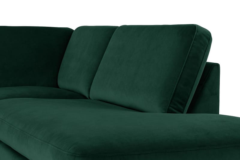Teodin U-sofa med Divan Fløyel Venstre - Grønn - Møbler - Sofaer - Fløyelssofaer