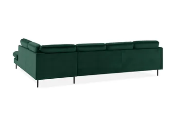 Teodin U-sofa med Divan Fløyel Venstre - Grønn - Møbler - Sofaer - Fløyelssofaer