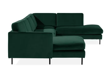 Teodin U-sofa med Divan Fløyel Venstre - Grønn - Møbler - Sofaer - Fløyelssofaer