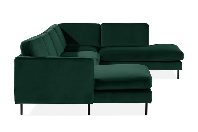 Teodin U-sofa med Divan Fløyel Venstre - Grønn - Møbler - Sofaer - Fløyelssofaer