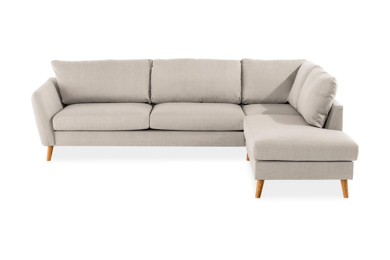 Trend 4-seters Høyrevendt L-formet Sjeselongsofa i Stoff 280 cm bred - Beige - Møbler - Sofaer - Sofaer med sjeselong - 4 seters sofa med divan