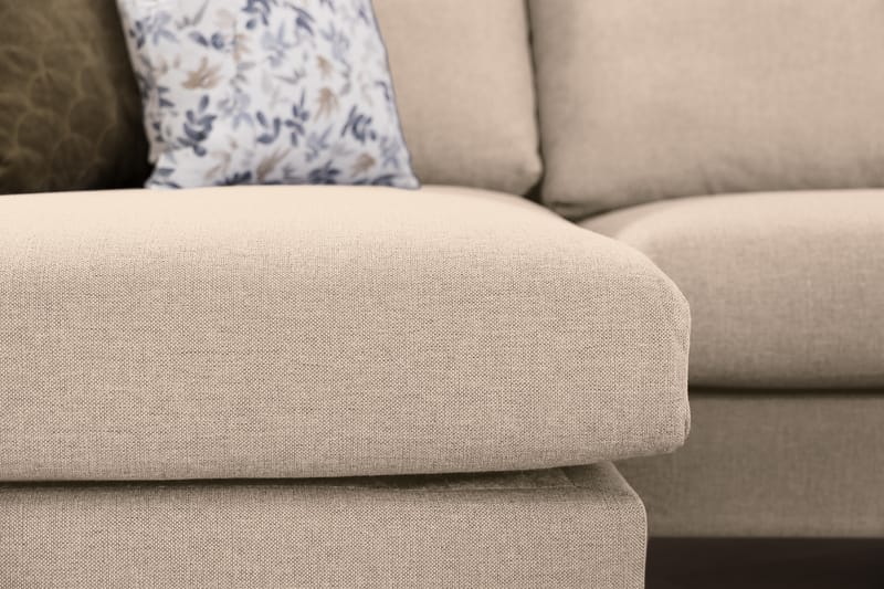 Trend 4-seters Høyrevendt L-formet Sjeselongsofa i Stoff 280 cm bred - Beige - Møbler - Sofaer - Sofaer med sjeselong - 4 seters sofa med divan