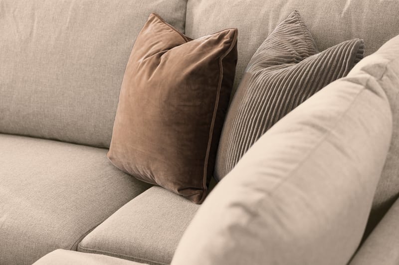 Trend 4-seters Høyrevendt L-formet Sjeselongsofa i Stoff 280 cm bred - Beige - Møbler - Sofaer - Sofaer med sjeselong - 4 seters sofa med divan