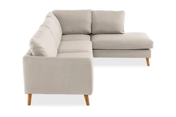 Trend 4-seters Høyrevendt L-formet Sjeselongsofa i Stoff 280 cm bred - Beige - Møbler - Sofaer - Sofaer med sjeselong - 4 seters sofa med divan