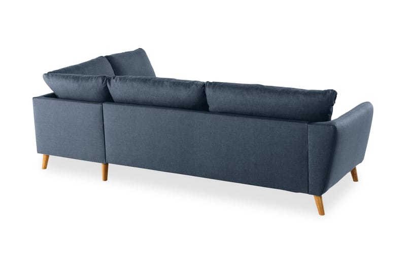 Trend 4-seters Høyrevendt L-formet Sjeselongsofa i Stoff - Blå - Møbler - Sofaer - Sofaer med sjeselong - 4 seters sofa med divan