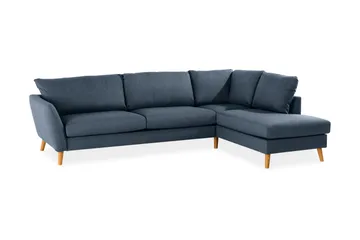 Trend 4-seters Høyrevendt L-formet Sjeselongsofa i Stoff - Blå - Møbler - Sofaer - Sofaer med sjeselong - 4 seters sofa med divan