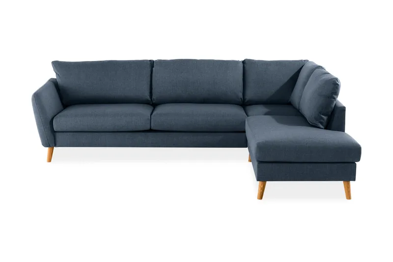 Trend 4-seters Høyrevendt L-formet Sjeselongsofa i Stoff - Blå - Møbler - Sofaer - Sofaer med sjeselong - 4 seters sofa med divan