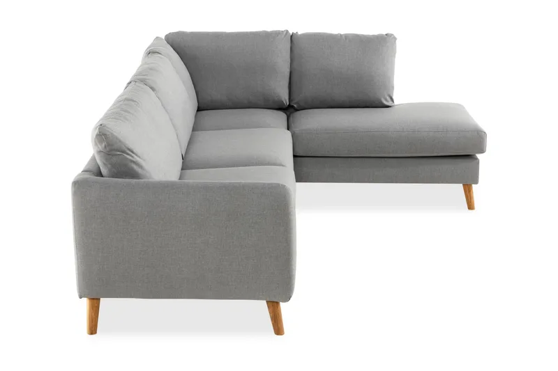 Trend 4-seters Høyrevendt L-formet Sjeselongsofa i Stoff - Grå - Møbler - Sofaer - Sofaer med sjeselong - 4 seters sofa med divan
