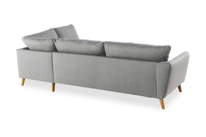 Trend 4-seters Høyrevendt L-formet Sjeselongsofa i Stoff - Grå - Møbler - Sofaer - Sofaer med sjeselong - 4 seters sofa med divan