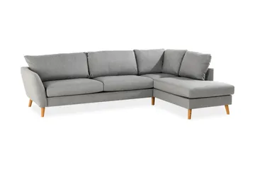 Trend 4-seters Høyrevendt L-formet Sjeselongsofa i Stoff - Grå - Møbler - Sofaer - Sofaer med sjeselong - 4 seters sofa med divan