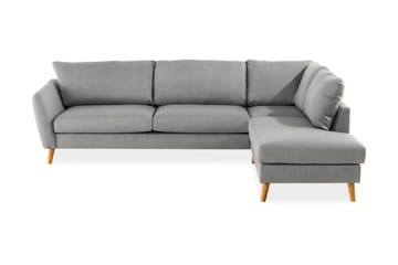 Trend 4-seters Høyrevendt L-formet Sjeselongsofa i Stoff - Grå - Møbler - Sofaer - Sofaer med sjeselong - 4 seters sofa med divan
