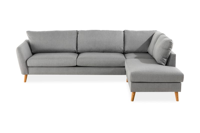 Trend 4-seters Høyrevendt L-formet Sjeselongsofa i Stoff - Grå - Møbler - Sofaer - Sofaer med sjeselong - 4 seters sofa med divan