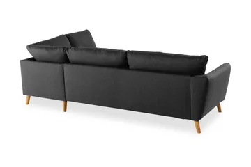 Trend 4-seters Høyrevendt L-formet Sjeselongsofa i Stoff - Svart - Møbler - Sofaer - Sofaer med sjeselong - 4 seters sofa med divan