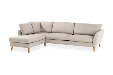 Trend 4-seters Venstrevendt L-formet Divansofa i Stoff - Beige - Møbler - Sofaer - Sofaer med sjeselong - 4 seters sofa med divan