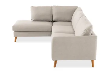 Trend 4-seters Venstrevendt L-formet Divansofa i Stoff - Beige - Møbler - Sofaer - Sofaer med sjeselong - 4 seters sofa med divan