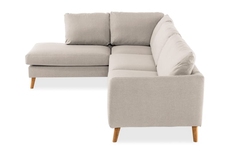 Trend 4-seters Venstrevendt L-formet Divansofa i Stoff - Beige - Møbler - Sofaer - Sofaer med sjeselong - 4 seters sofa med divan