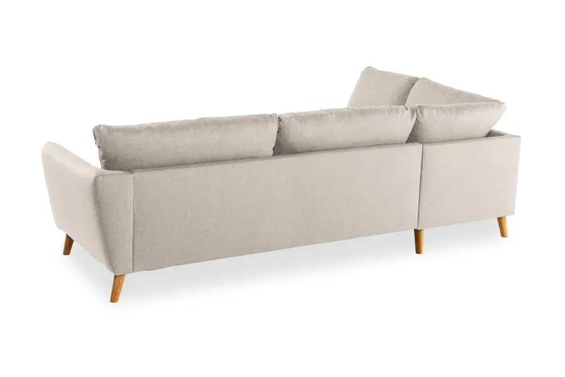 Trend 4-seters Venstrevendt L-formet Divansofa i Stoff - Beige - Møbler - Sofaer - Sofaer med sjeselong - 4 seters sofa med divan