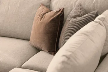 Trend 4-seters Venstrevendt L-formet Divansofa i Stoff - Beige - Møbler - Sofaer - Sofaer med sjeselong - 4 seters sofa med divan