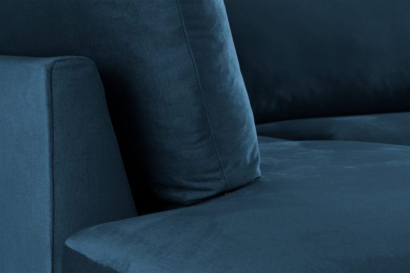 Trend 4-seters Venstrevendt L-formet Sjeselongsofa i Fløyel - Blå - Møbler - Sofaer - Sofaer med sjeselong - 4 seters sofa med divan