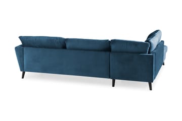 Trend 4-seters Venstrevendt L-formet Sjeselongsofa i Fløyel - Blå - Møbler - Sofaer - Sofaer med sjeselong - 4 seters sofa med divan