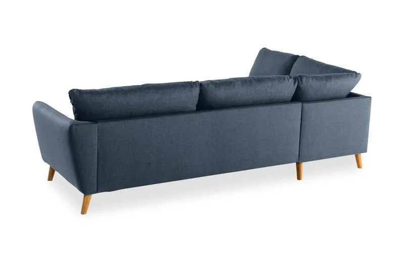 Trend 4-seters Venstrevendt L-formet Sjeselongsofa i Stoff - Blå - Møbler - Sofaer - Sofaer med sjeselong - 4 seters sofa med divan