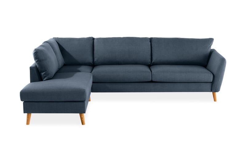 Trend 4-seters Venstrevendt L-formet Sjeselongsofa i Stoff - Blå - Møbler - Sofaer - Sofaer med sjeselong - 4 seters sofa med divan