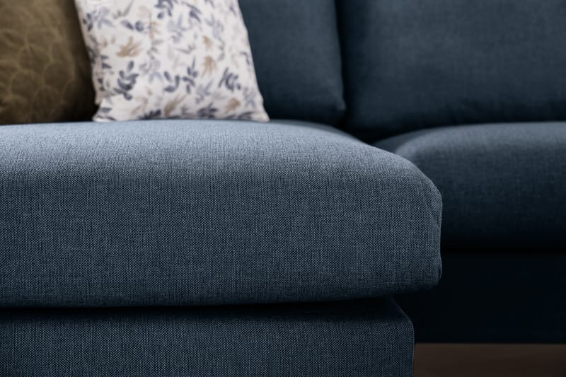 Trend 4-seters Venstrevendt L-formet Sjeselongsofa i Stoff - Blå - Møbler - Sofaer - Sofaer med sjeselong - 4 seters sofa med divan