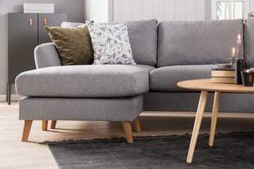 Trend 4-seters Venstrevendt L-formet Sjeselongsofa i Stoff - Grå - Møbler - Sofaer - Sofaer med sjeselong - 4 seters sofa med divan