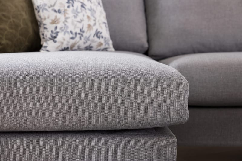 Trend 4-seters Venstrevendt L-formet Sjeselongsofa i Stoff - Grå - Møbler - Sofaer - Sofaer med sjeselong - 4 seters sofa med divan