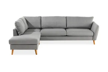 Trend 4-seters Venstrevendt L-formet Sjeselongsofa i Stoff - Grå - Møbler - Sofaer - Sofaer med sjeselong - 4 seters sofa med divan