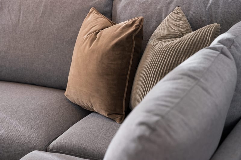 Trend 4-seters Venstrevendt L-formet Sjeselongsofa i Stoff - Grå - Møbler - Sofaer - Sofaer med sjeselong - 4 seters sofa med divan