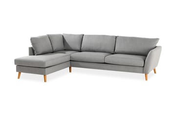 Trend 4-seters Venstrevendt L-formet Sjeselongsofa i Stoff - Grå - Møbler - Sofaer - Sofaer med sjeselong - 4 seters sofa med divan