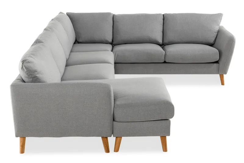 Trend 5-seters Venstrevendt U-formet Hjørnesofa med Divan i Stoff - Grå - Møbler - Sofaer - Hjørnesofaer - Hjørnesofa med divan