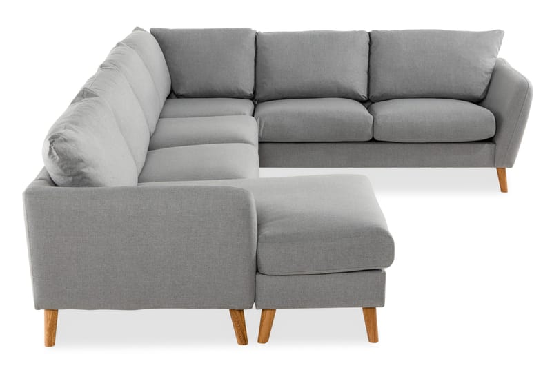 Trend 5-seters Venstrevendt U-formet Hjørnesofa med Divan i Stoff - Grå - Møbler - Sofaer - Hjørnesofaer - Hjørnesofa med divan