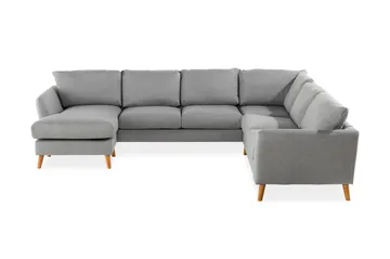 Trend 5-seters Venstrevendt U-formet Hjørnesofa med Divan i Stoff - Grå - Møbler - Sofaer - Hjørnesofaer - Hjørnesofa med divan