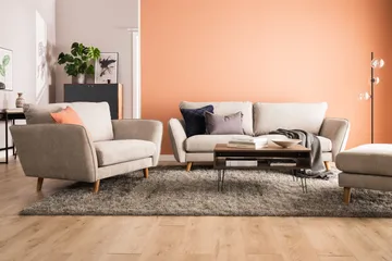 Trend Lyx 3-seter Venstrevendt L-formet Divansofa i Stoff - Beige - Møbler - Sofaer - Sofaer med sjeselong - 4 seters sofa med divan
