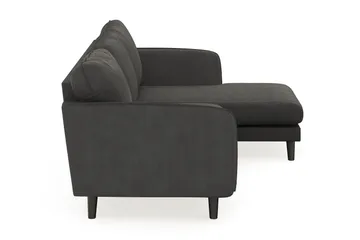 Trend Lyx 3-seters Høyrevendt L-formet Sjeselongsofa i Manchester - Mørkegrå - Møbler - Sofaer - Sofaer med sjeselong - 4 seters sofa med divan