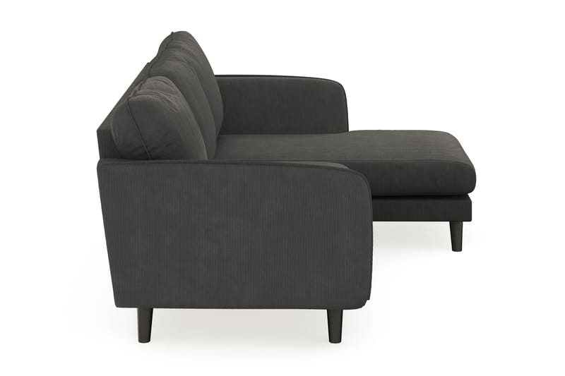 Trend Lyx 3-seters Høyrevendt L-formet Sjeselongsofa i Manchester - Mørkegrå - Møbler - Sofaer - Sofaer med sjeselong - 4 seters sofa med divan