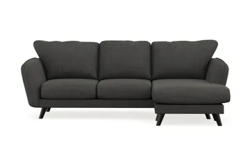 Trend Lyx 3-seters Høyrevendt L-formet Sjeselongsofa i Manchester - Mørkegrå - Møbler - Sofaer - Sofaer med sjeselong - 4 seters sofa med divan