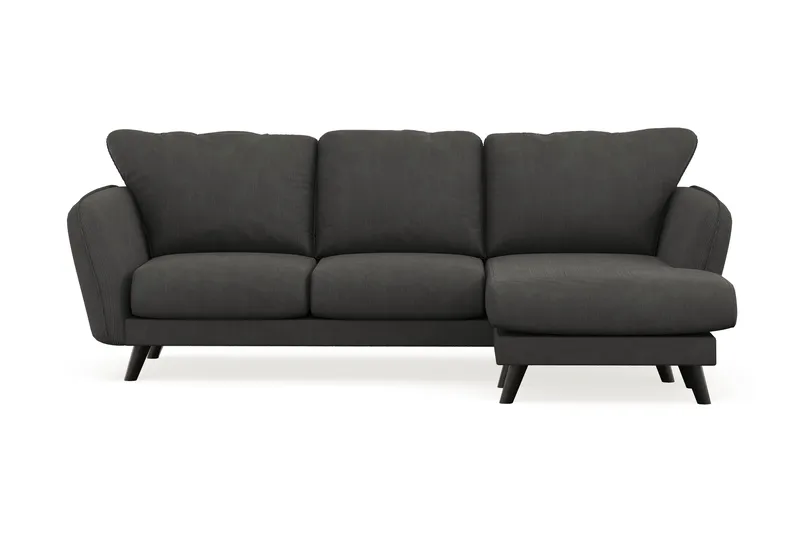 Trend Lyx 3-seters Høyrevendt L-formet Sjeselongsofa i Manchester, Mørkegrå