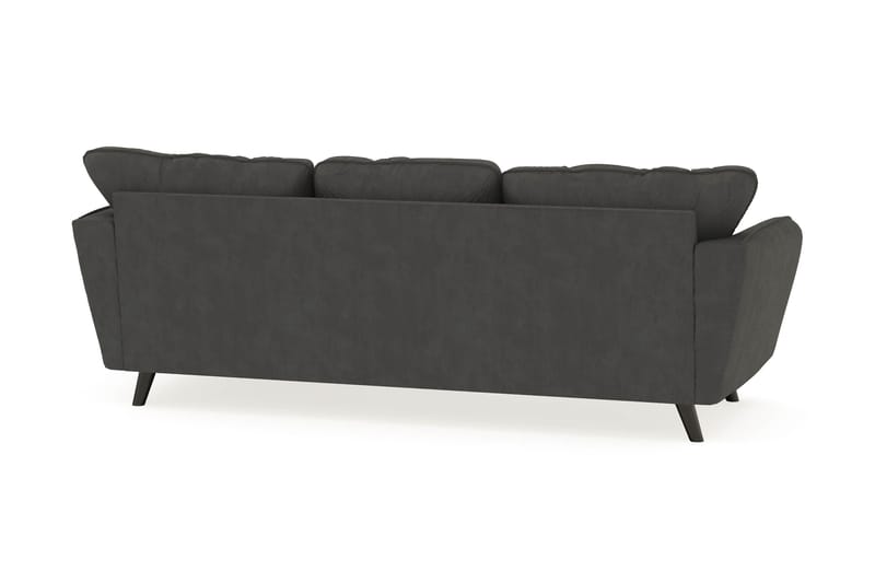 Trend Lyx 3-seters Høyrevendt L-formet Sjeselongsofa i Manchester - Mørkegrå - Møbler - Sofaer - Sofaer med sjeselong - 4 seters sofa med divan