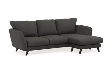 Trend Lyx 3-seters Høyrevendt L-formet Sjeselongsofa i Manchester - Mørkegrå - Møbler - Sofaer - Sofaer med sjeselong - 4 seters sofa med divan