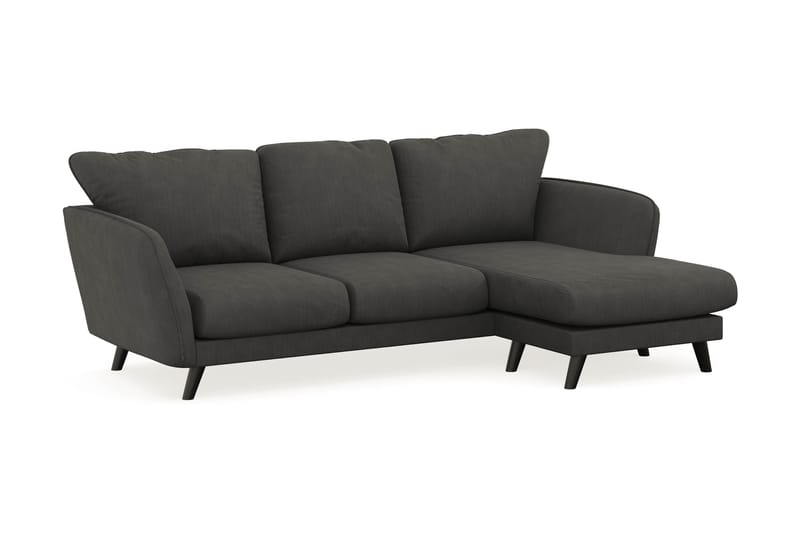 Trend Lyx 3-seters Høyrevendt L-formet Sjeselongsofa i Manchester - Mørkegrå - Møbler - Sofaer - Sofaer med sjeselong - 4 seters sofa med divan