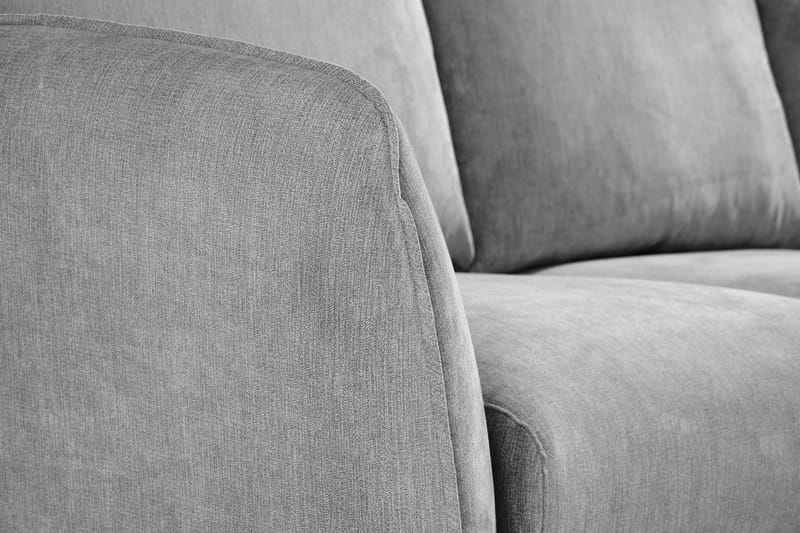 Trend Lyx 3-seters Høyrevendt L-formet Sjeselongsofa i Stoff - Grå - Møbler - Sofaer - Sofaer med sjeselong - 4 seters sofa med divan