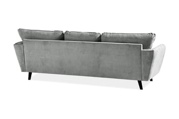 Trend Lyx 3-seters Høyrevendt L-formet Sjeselongsofa i Stoff - Grå - Møbler - Sofaer - Sofaer med sjeselong - 4 seters sofa med divan