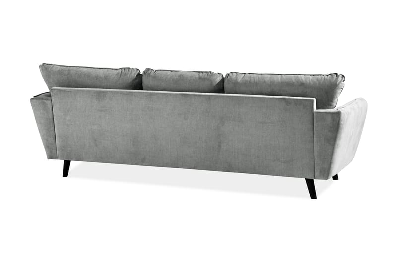 Trend Lyx 3-seters Høyrevendt L-formet Sjeselongsofa i Stoff - Grå - Møbler - Sofaer - Sofaer med sjeselong - 4 seters sofa med divan