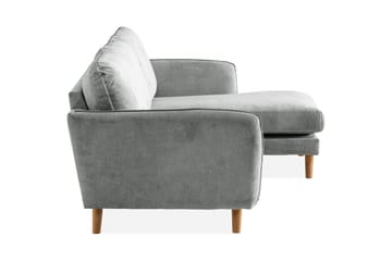 Trend Lyx 3-seters Høyrevendt L-formet Sjeselongsofa i Stoff - Grå - Møbler - Sofaer - Sofaer med sjeselong - 4 seters sofa med divan