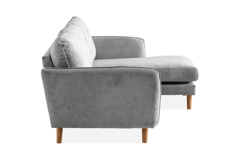 Trend Lyx 3-seters Høyrevendt L-formet Sjeselongsofa i Stoff - Grå - Møbler - Sofaer - Sofaer med sjeselong - 4 seters sofa med divan